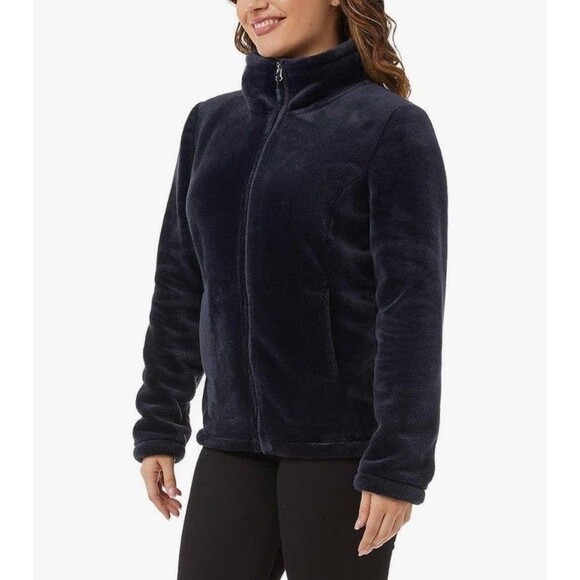 32 Degrees Heat Women's Plush Black Faux Fur Teddy Jacket Full Zip Size XXL - Picture 4 of 16